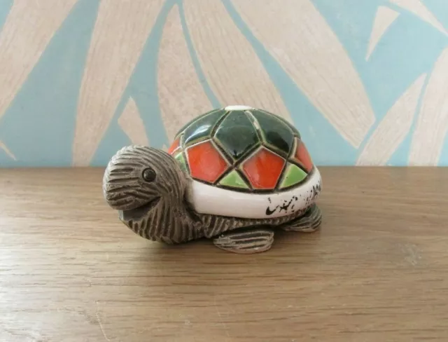 Vintage ""Artesania Rinconada"" Kunstkeramik Schildkrötenfigur, Made in Uruguay