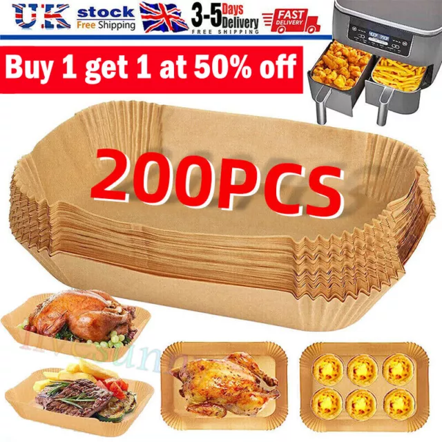 200x Air Fryer Liners Disposable Paper Liners Non/Stick Parchment for-Ninja-Dual