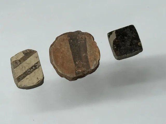 Amazing Lot Anasazi Hohokam Painted Pottery Game Stone Pieces From New Mexico