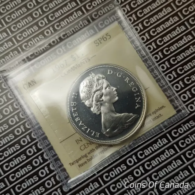 1967 Canada $1 Silver Dollar Coin - ICCS SP 65 - with nice Cameo #coinsofcanada