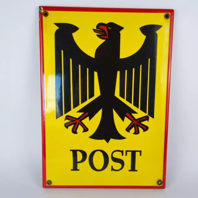 Post Bundespost 2 antikes Emailleschild Emailschild enamel sign plaque Email