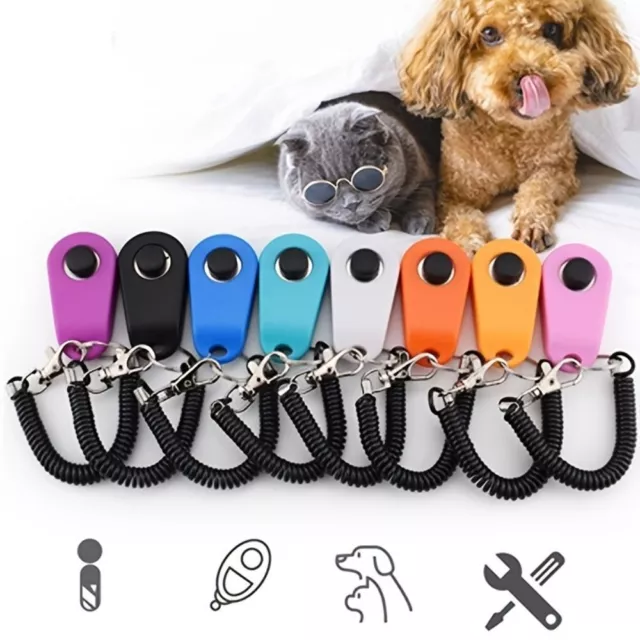 Pet Dog Training Clicker Adjustable Sound Key Chain And Wrist Strap Puppy