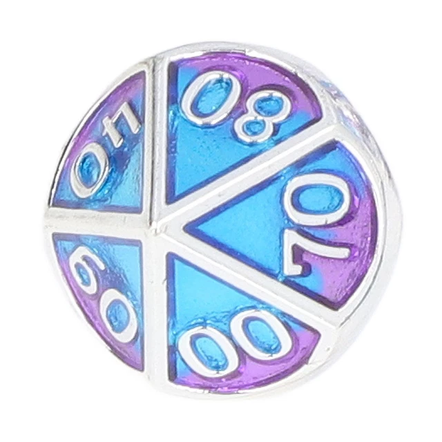 (Blue And Purple) 7 Pcs Dice Set Polyhedral Metal Role Playing Dice