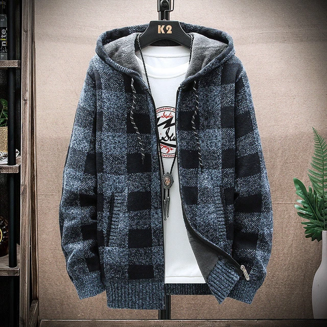 Casual Mens Winter Shirt Fur Lined Lumberjack Warm Work Jacket Hooded Warm-Thick
