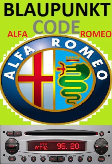 ALFA ROMEO Radio Code Unlock provided ALFA ROMEO BLAUPUNKT Radio Security Code