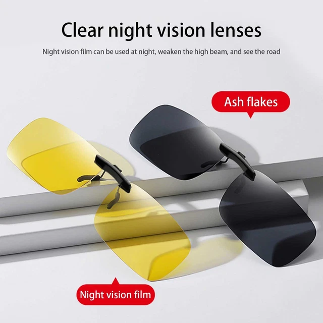 Night Vision Anti Glare Polarized Clip on Sunglasses Lens Flip Up A1 V8X5HOT