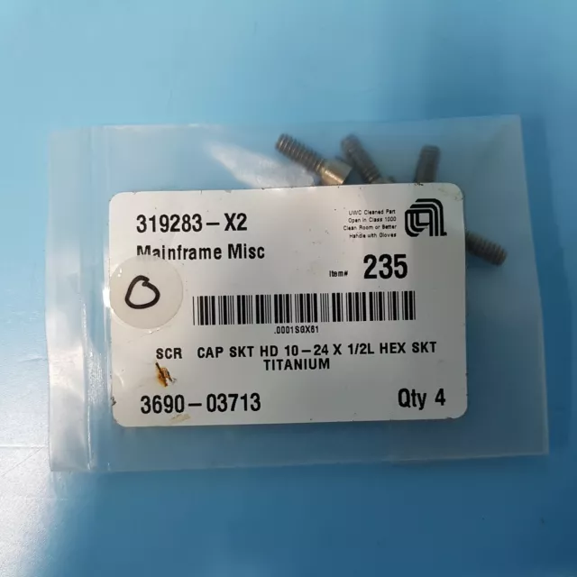 352-0401// Amat Applied 3690-03713 (4V) Scr Cap Skt Hd 10-24 X 1/2L Hex Skt New