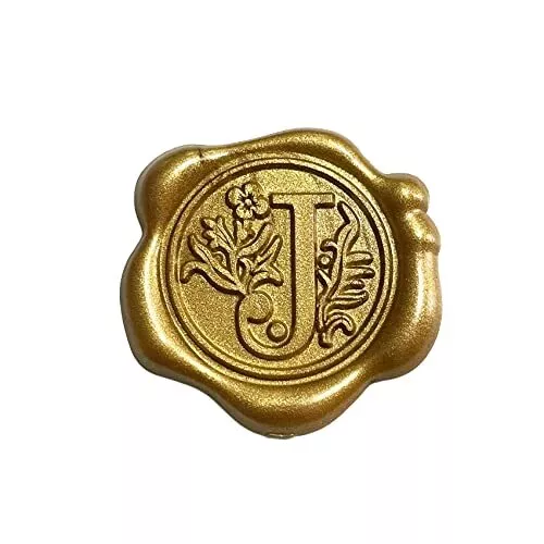 Adhesive Wax Seal Stickers 25Pk Pre-Made from Real Sealing Wax-Gold  Initials (Initial B)