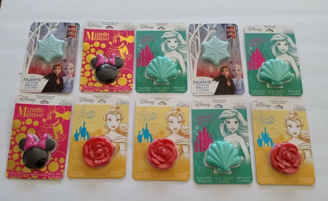 Disney Lot Of 10 Lip Gloss Frozen II Belle Ariel Minnie Mouse
