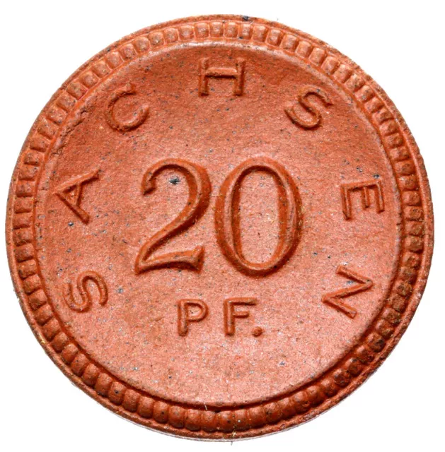 Freistaat Sachsen - Münze - 20 Pfennig 1921 - Meissen - braunes Porzellan
