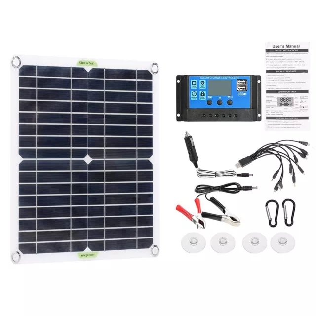 Kit de panneau solaire 200 W 12 V - Double ports USB - Monocrystalline - Chargeu