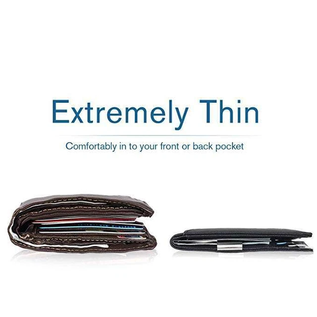 Slim Mens Wallet with Money Clip Leather RFID Blocking Bifold Credit Card Holder 4
