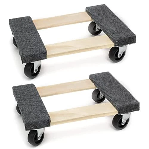 Stark 2,000 lbs. Capacity 18 in. x 12 in. Hardwood Furniture Moving Dolly Swi...