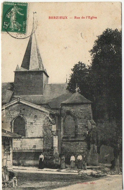 BERZIEUX - Marne - CPA 51 - la rue de l' église