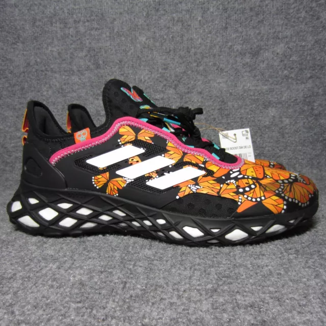 Zapatos adidas Web Boost Día de los Muertos para Hombre Talla 11 Negro Naranja Mariposa NUEVOS