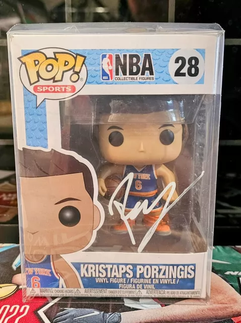 Kristaps Porzingis Signed Autographed Auto Pop Funko #28 Beckett COA Knicks