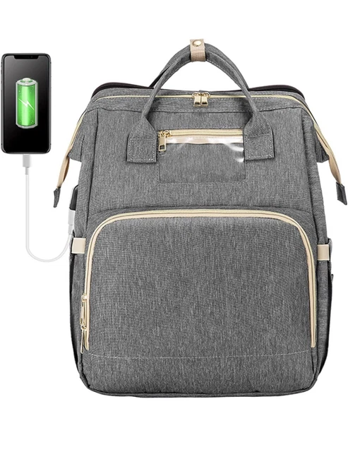 HOTBEST Diaper Bag with Bassinet for Baby Travel Portable Changing GREY