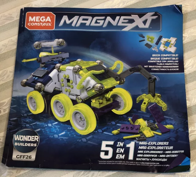 Mega Construx Magnext 5-in-1 Mag-Explorers Rover All pieces present