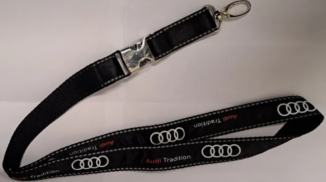Original Audi Tradition Schlüsselanhänger, Lanyard, schwarz