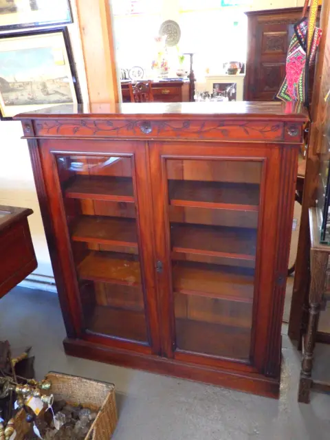Mahogany Glazed Bookcase Cabinet (Ref 195)