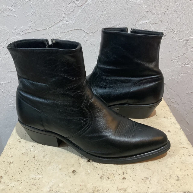 SAGE BY ABILENE Men's 3151 Black Western Leather Uppers Side Zip Boots