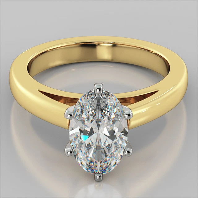 Pendentif Croix En Moissanite 2 Carats - Or Jaune Plaqué 925, Longueur 45,7cm, Création Inde