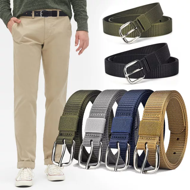 NYLON CANVAS BREATHABLE Military Tactical Men Waist Belt With Metal ...