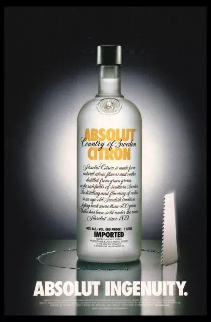 2003 Absolut Ingenuity Vodka Bottle art-ORIGINAL Print ad / mini poster-Saw