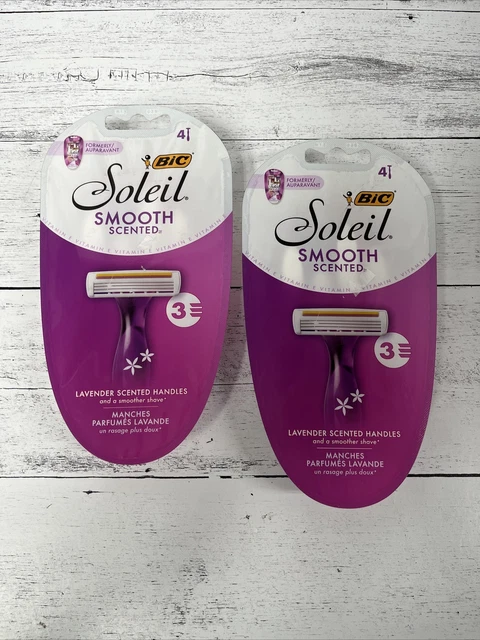 (2) AFEITADORAS BIC DESECHABLES SOL LAVANDA PERFUMADA SUAVE (4 unidades cada paquete)