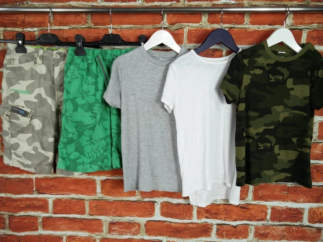 Boys Bundle Age 5-6 Years Next M&S Cargo Camo Shorts Short Sleeve T-Shirt 116Cm