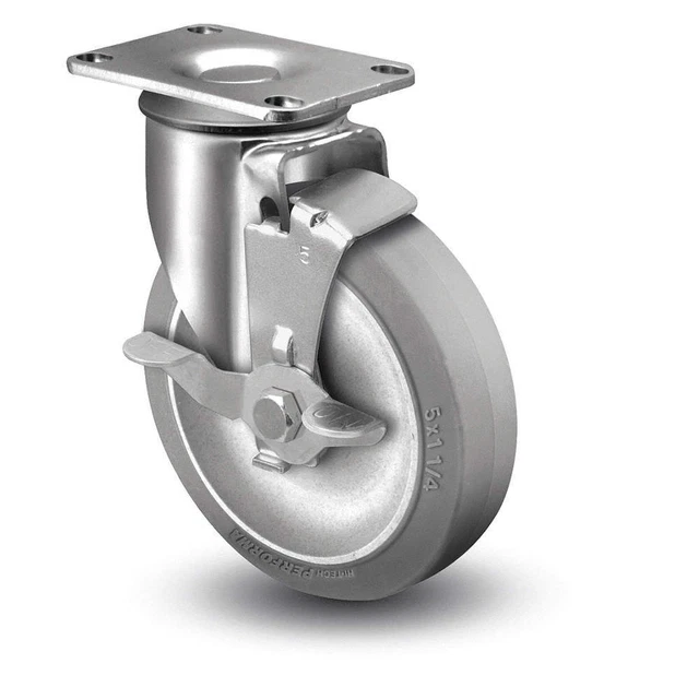 COLSON 2.03356.42 BRK1 Plate Caster,Swivel,3" Wheel Dia.