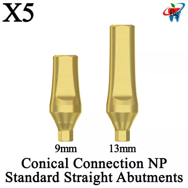 Dental Standard Straight Abutment Conical Connection NP Narrow Platform 5pcs