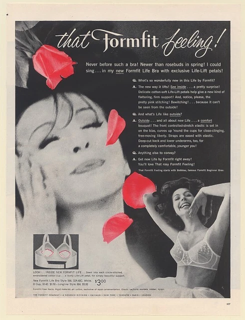 1960 That Formfit Feeling Life Bra Print Ad