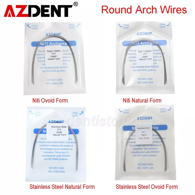 AZDENT Dental Orthodontic Super Elastic Arch Wires Round Niti/Stainless Steel