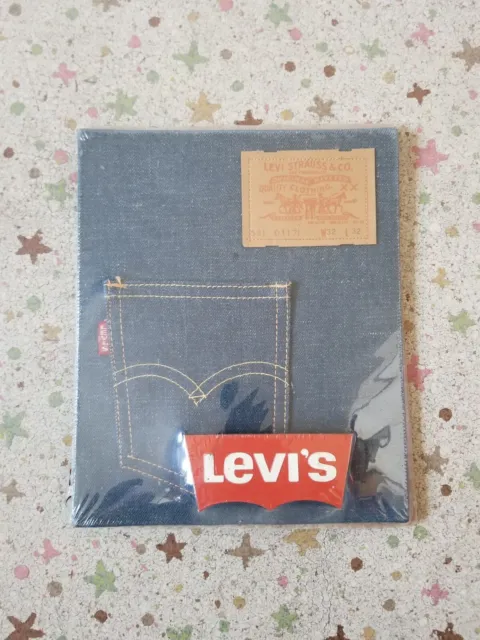Vintage Levi's Store Display Point Of Purchase Counter Sign Denim / Leather