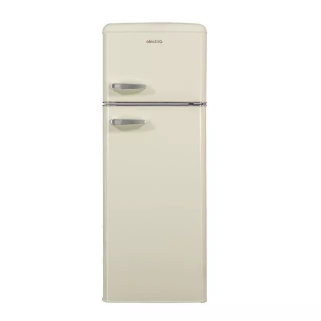 electriQ 204 Litre 80/20 Retro Freestanding Fridge Freezer - Cr EQRETROTMCREAMVE