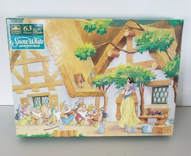 VINTAGE 63 PIECE Floor Puzzle Walt Disney Snow White Seven Dwarfs New ...