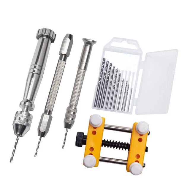 Mini Micro Spiral Hand Manual Drill Chuck Twist Pin Vise Bit Jewelry Tool