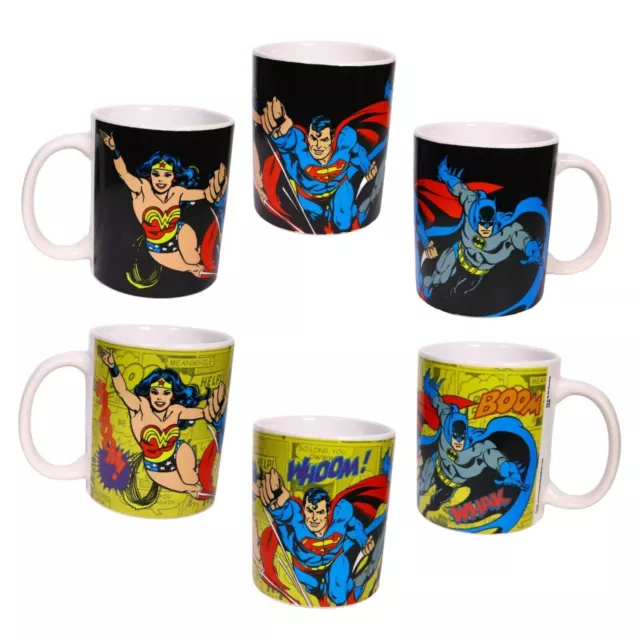 DC Comics Superheroes Batman Superman Wonder Woman - Heat Sensitive Changing Mug