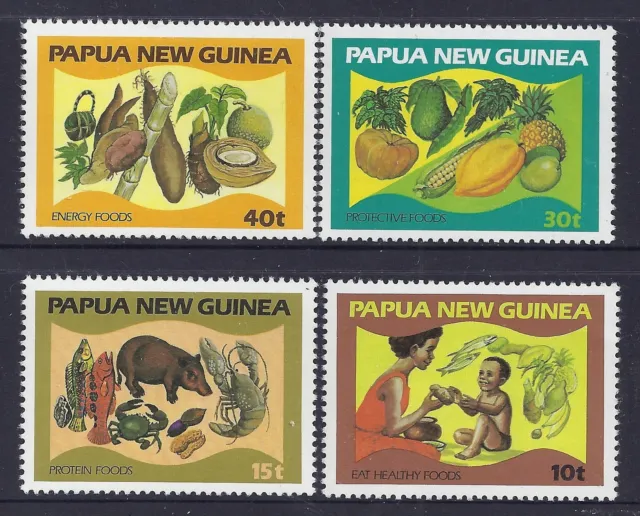 1982 Papua New Guinea Food & Nutrition Set Of 4 Fine Mint Muh/Mnh