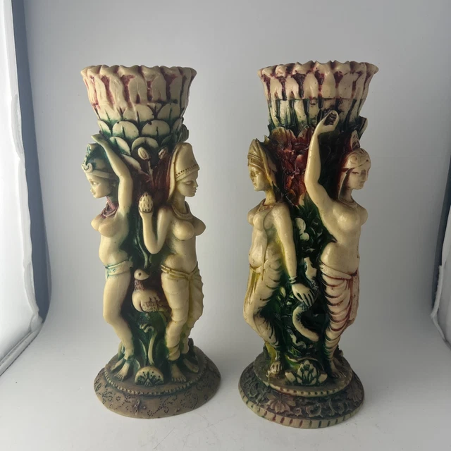 Petit Vase Résine Façon Ivoire – Motif Diamant – H12cm – Déco élégante