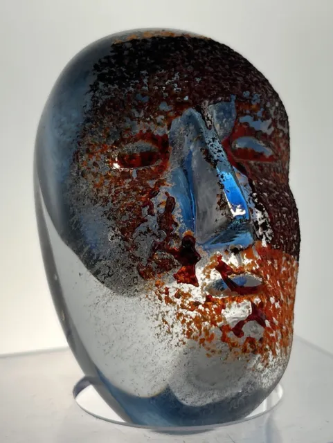 Kosta Boda Bertil Vallien Signed Brain Oden Glass Sculpture