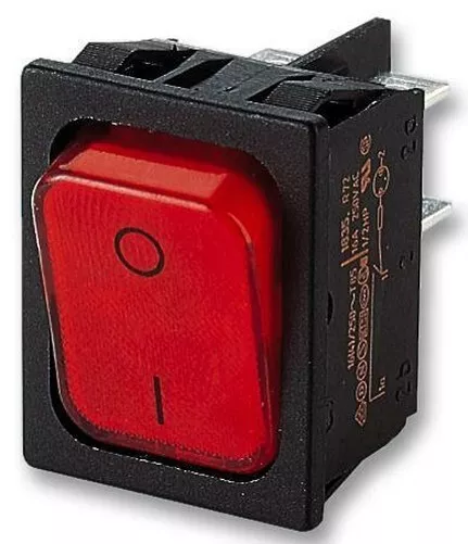 Interruttore a Bilanciere Dpst Acceso-Spento 20A Rosso - 1835.3112