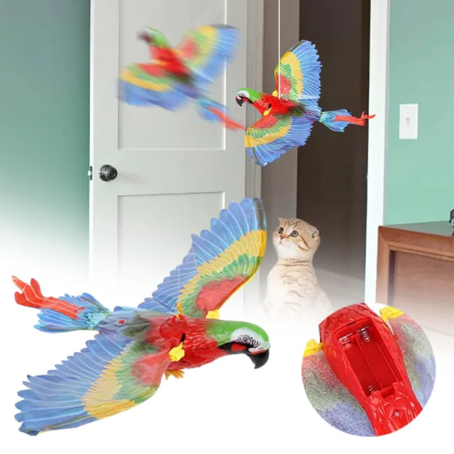 Elektrisch Interaktives Katzen Spielzeug Haustier Fliegender Vogel Papagei