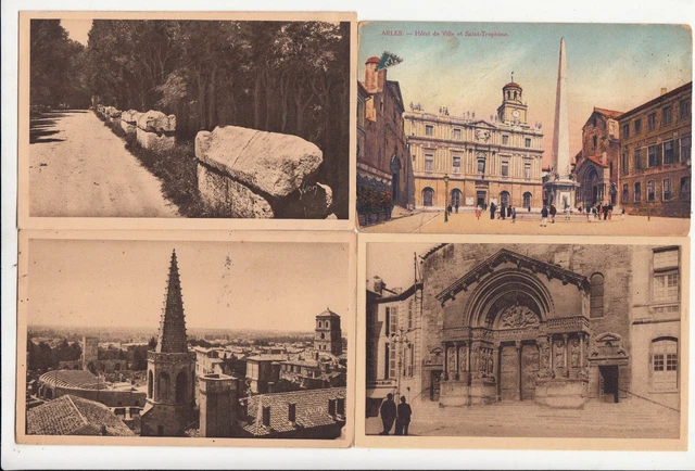 Lot 4 cartes postales anciennes PROVENCE ARLES 1