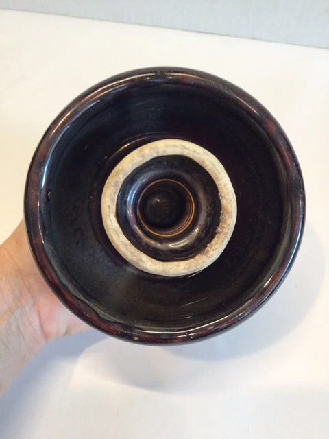 Vintage Power line Electrical Porcelain Ceramic Brown Insulator Marked B 7