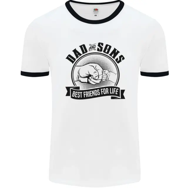 Dad & Sons Best Friends Fathers Day Mens White Ringer T-Shirt