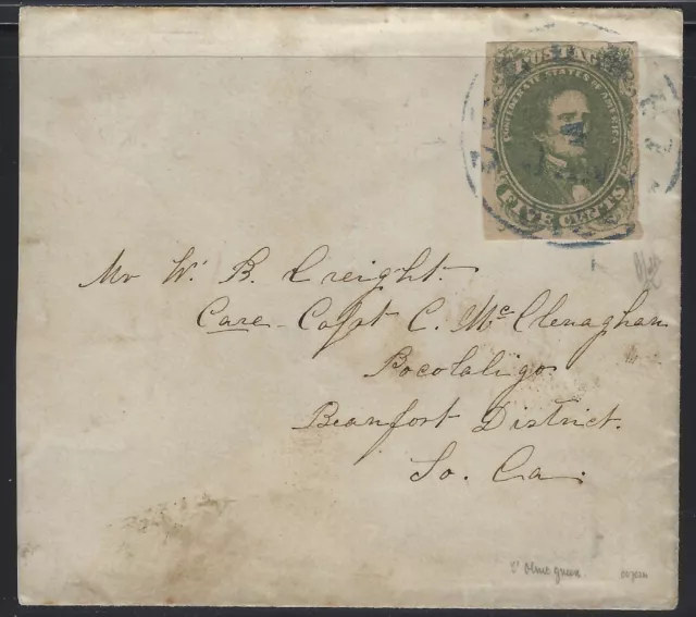 CSA Sc.# 1c - Drop Letter - Columbia, S.C. to Beaufort District, S.C.   (A-1058)