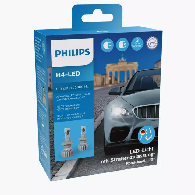 Philips Ultinon Pro6000 H4 LED mit Zulassung ‎11342U6000X2