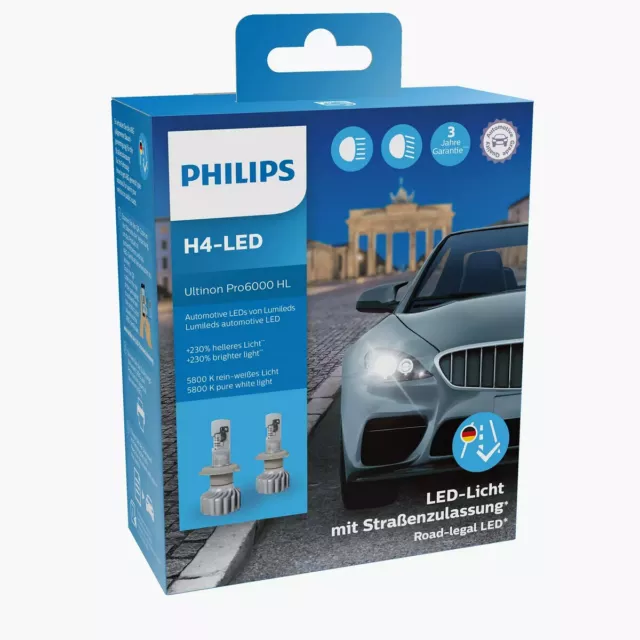 Philips Ultinon Pro6000 H4 LED omologato ‎11342U6000X2